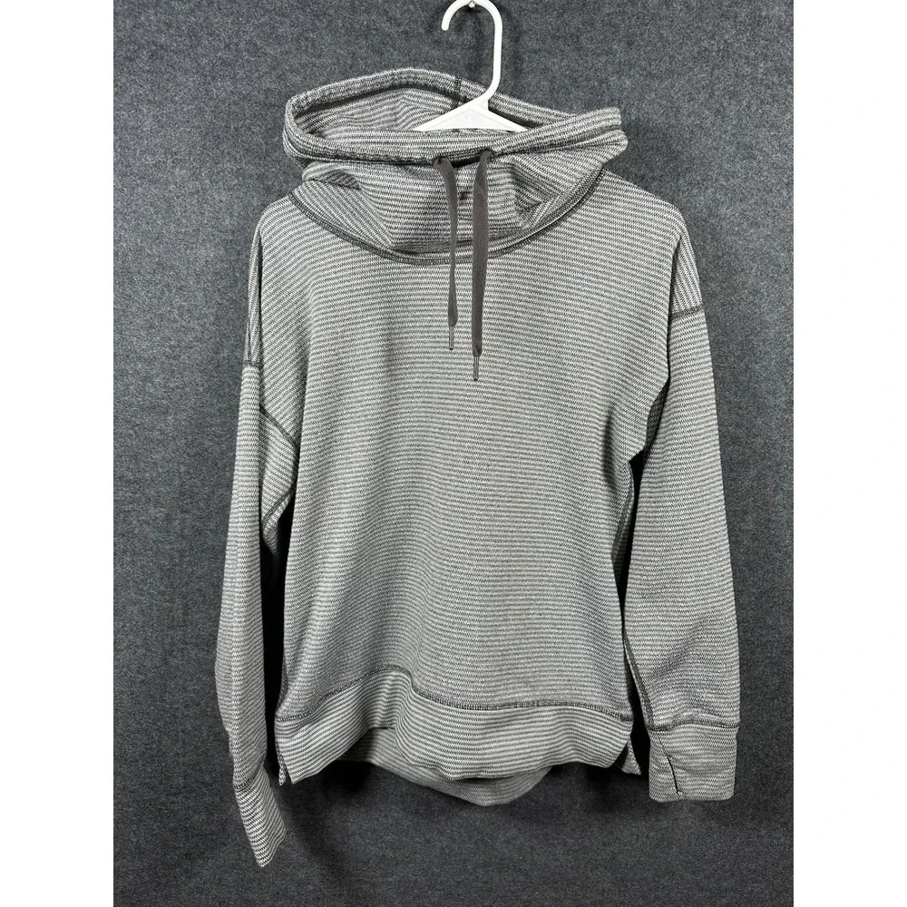 Womens Striped Cowl Neck Hoodie Medium Pullover‎ Top NO BRAND OR SIZE